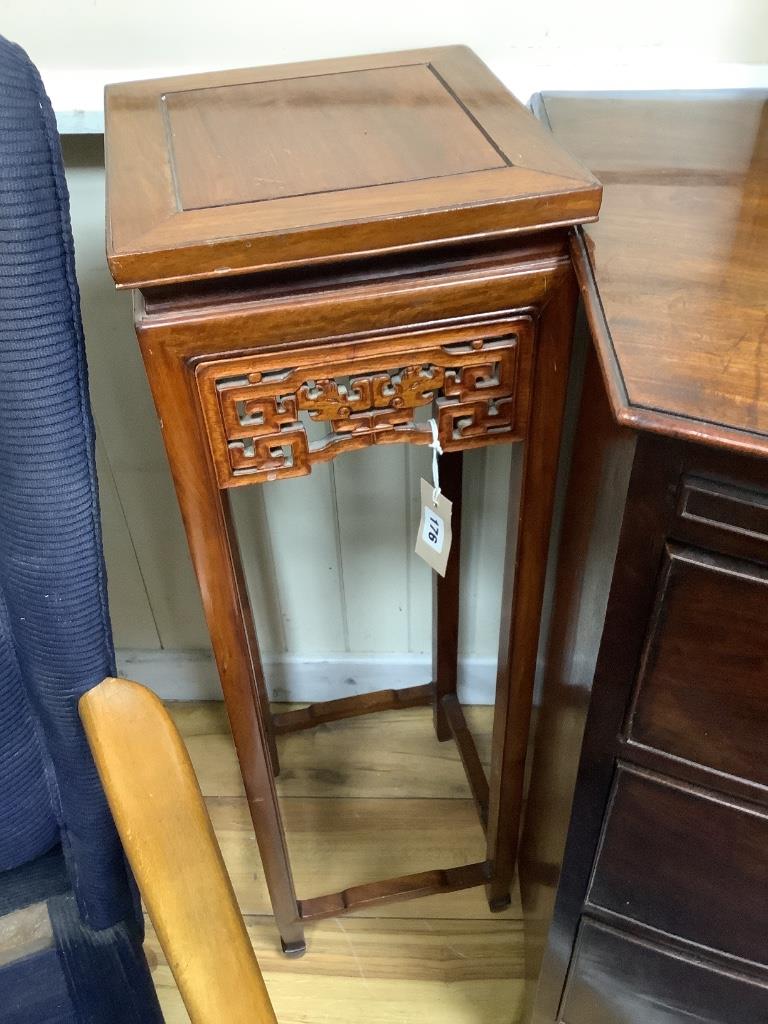 A pair of Chinese rosewood tall stands, width 28cm, height 91cm